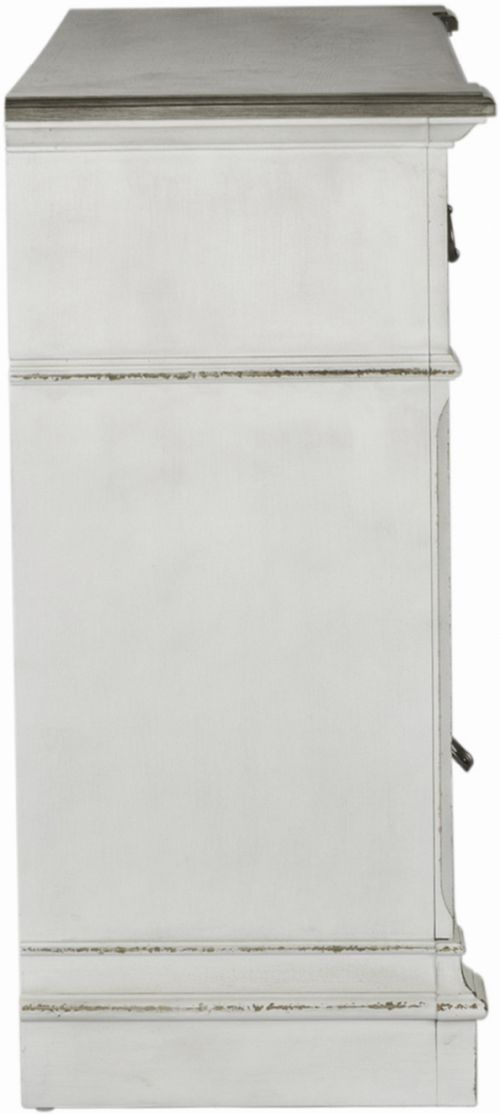 Liberty Furniture Abbey Park 4-Piece Antique White/Weathered Brown Queen Sleigh Bedroom Set-6