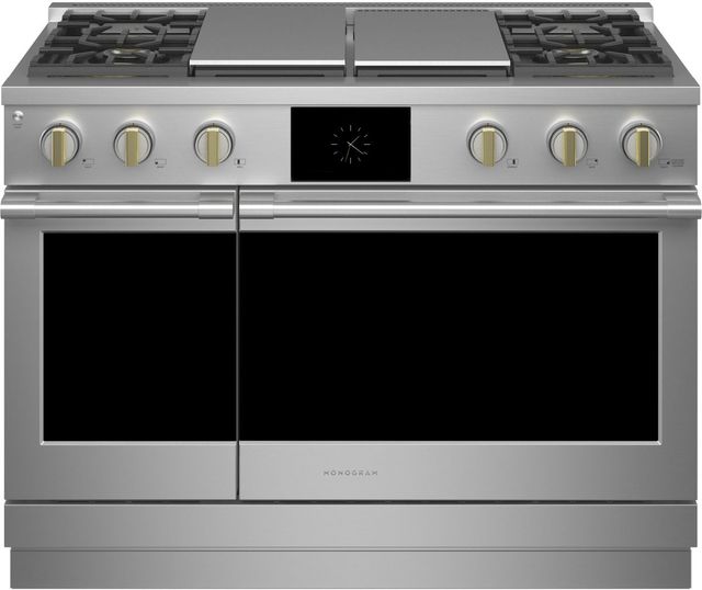 Monogram® 5 Piece Stainless Steel/Panel Ready Dual Fuel Kitchen Package-3
