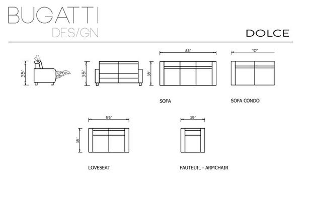 Bugatti Design Dolce Electric Reclining Loveseat-3