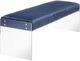 TOV Furniture Envy Antique Blue Vegan Leather/Acrylic Bench-2