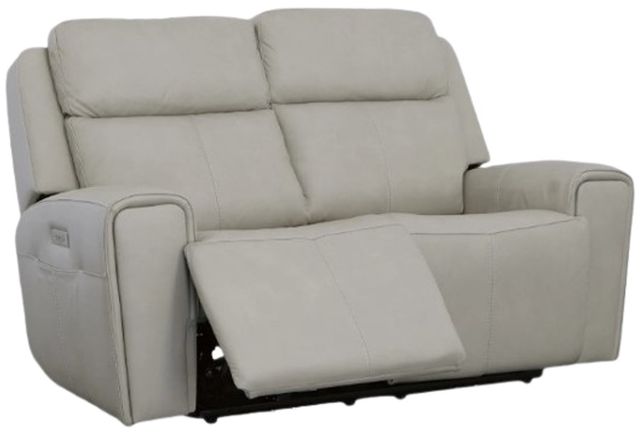 Flexsteel® Barnett Timber Leather Power Reclining Loveseat with Power Headrest and Lumbar-4