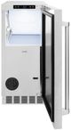 ZLINE Touchstone 15" 75 lbs. Satin Stainless Steel Door Clear Cube Ice Maker with Drain Pump-2