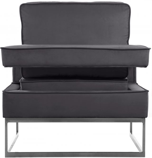 Meridian Furniture Noah Grey/Chrome Velvet Chair-2