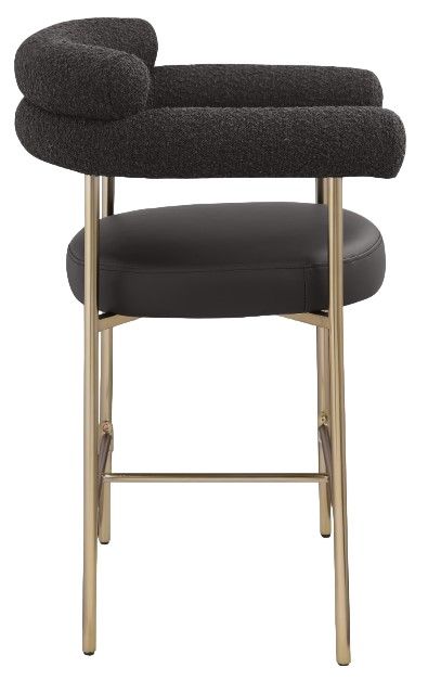 Meridian Furniture Blake Black/Brushed Gold Counter Stool-3