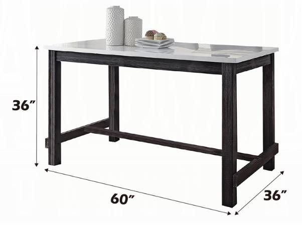 ACME Furniture Yelena White Counter Height Table with Weathered Espresso Base-2