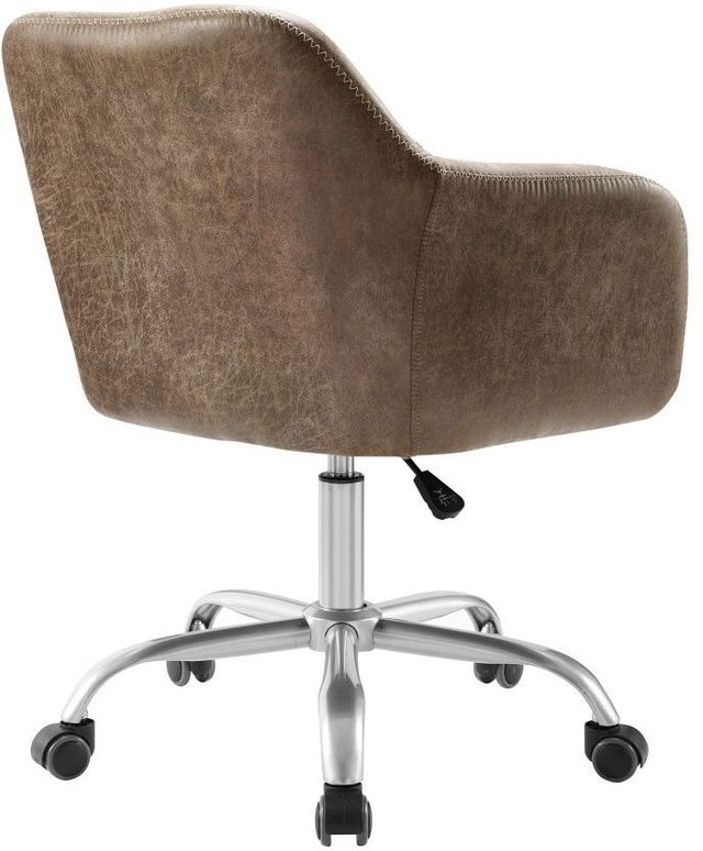 Linon Vintage Brown/Silver Office Chair-4