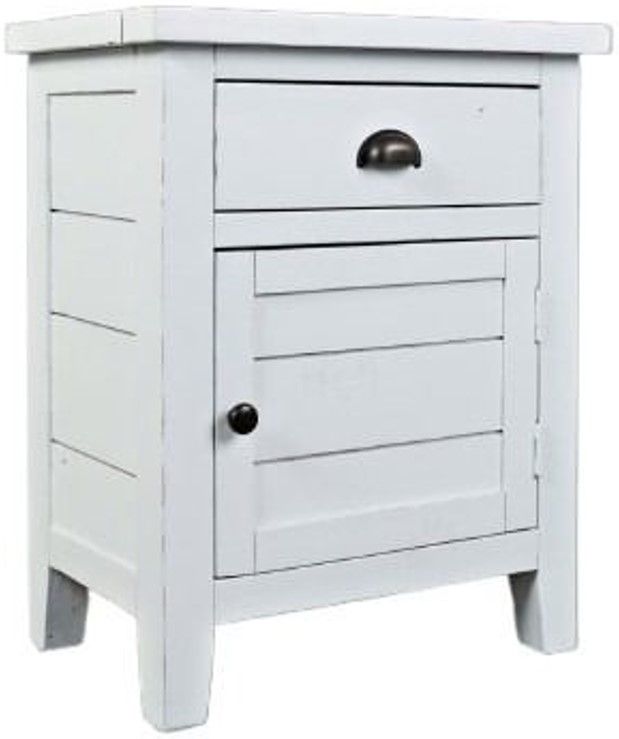 Jofran Inc. Artisan's Craft Distressed Weathered White Accent Table-0