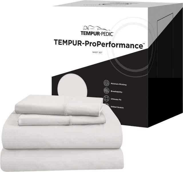 Tempur-Pedic® TEMPUR-ProPerformance™ 5-Piece White Moisture-Wicking Split King Sheet Set-2
