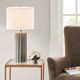 Olliix by Martha Stewart Glendale 27" Grey Ceramic Ribbed Table Lamp-5