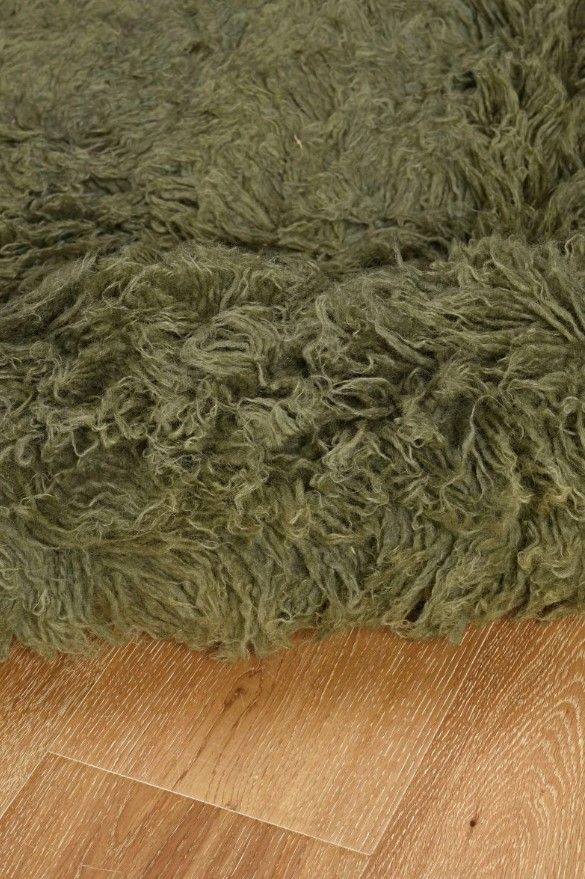 Linon Flokati Olive 5'x8' Area Rug-3