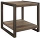 Mazin Furniture Douge Brown End Table with Gunmetal Frame -2