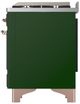 Ilve® Majestic III 36" Emerald Green Pro Style Dual Fuel Liquid Propane Range with 6 Black Brass Burners and Copper Trim-4