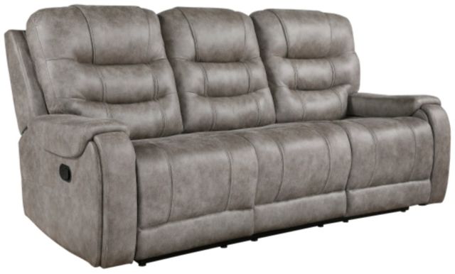 Homelegance® Oberon Grayish Brown Double Manual Reclining Sofa-0