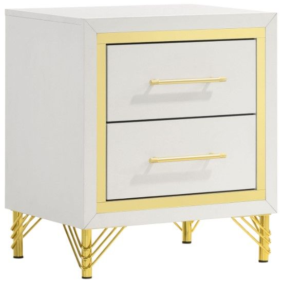 Coaster® Lucia White 2-Drawer Nightstand-0