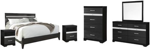 Signature Design by Ashley® Starberry 6-Piece Black King Panel Bed Set-0