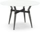 Amisco Customizable Link White Glass 29.5" Round Table with Steel Legs-0