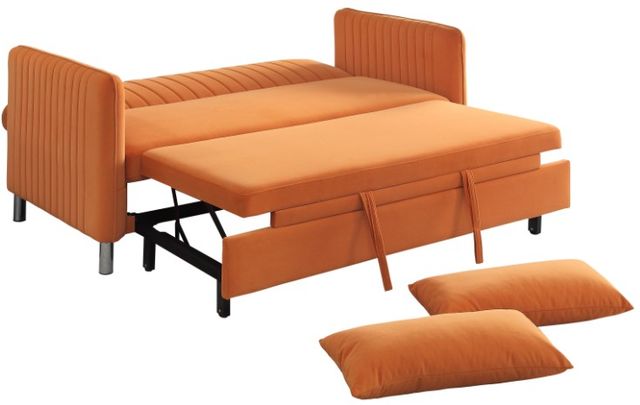 Homelegance® Greenway Orange Convertible Studio Sofa with Pull-Out Bed-1