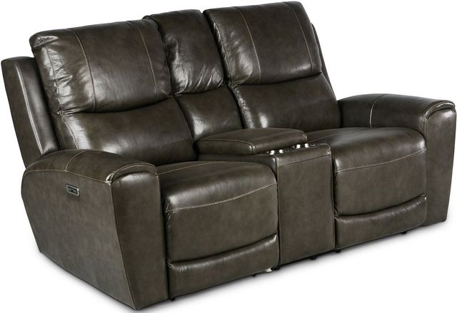 Steve Silver Co. Laurel 3-Piece Grey Dual Power Leather Motion Set-2