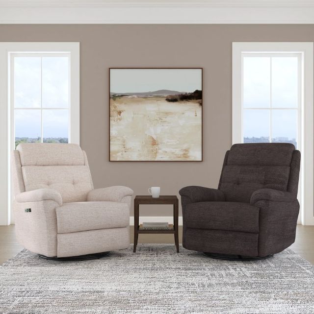 Flexsteel® Customizable Sophisticated Power Swivel Gliding Recliner with Power Headrest and Lumbar-2