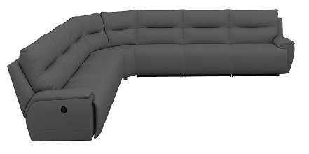 La-Z-Boy® Palmer Blue Gray Leather Reclining Sectional with Custom Layout Options-1