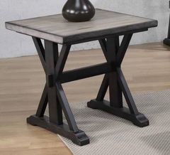 Urban Styles Furniture Orlando Smoke Gray End Table with Cappuccino Base