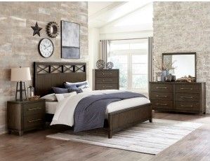 Mazin Furniture Griggs Dark Brown Queen Bed-2