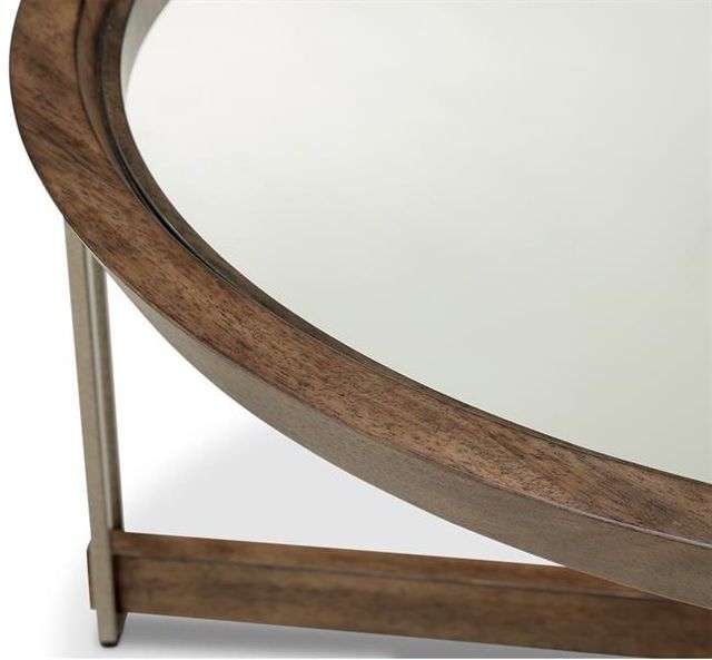 Magnussen Home® Elora Glass Top Round End Table with Walnut Frame-3