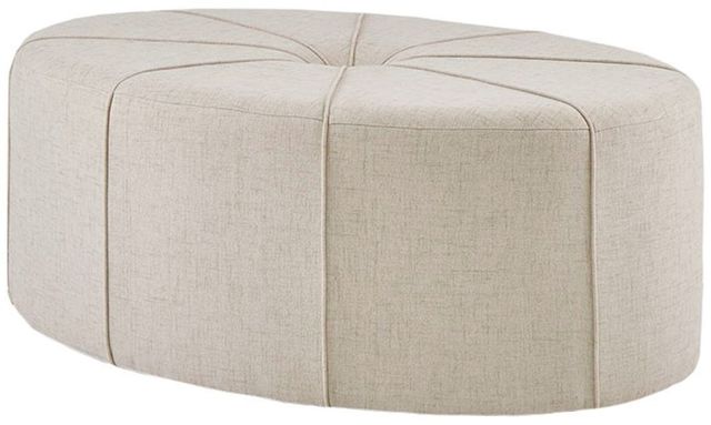 Olliix by Madison Park Cream Ferris Oval Ottoman-1