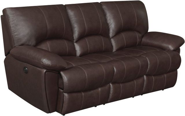 Coaster® Clifford Chocolate Double Reclining Sofa-0