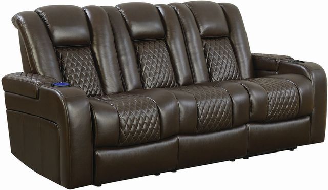 Coaster® Delangelo Brown Power Reclining Sofa-0