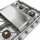 Ilve Nostalgie II 36” Stainless Steel Gas Cooktop with 6 Burners, Griddle and Chrome Trim-4