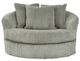 Signature Design by Ashley® Lindyn Fog Swivel Accent Chair-1