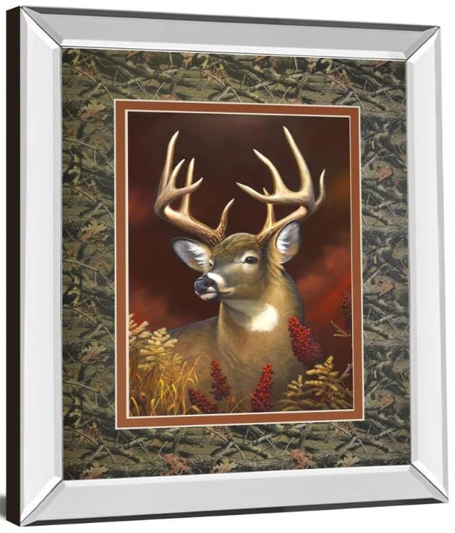 Classy Art Deer Portrait Double Matted Mirror Framed Wall Art-1