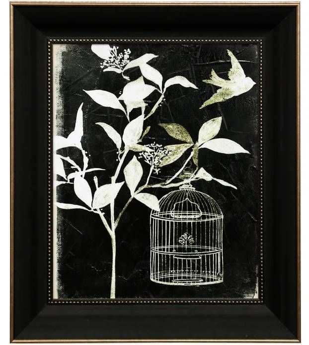 Stylecraft Jane Seymour Branch and Bird Black/White Wall Art-0