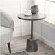 StyleCraft Podium Perch Gray Concrete Round Accent Table with Bronze Base-4