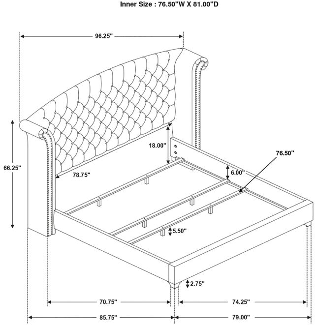 Coaster® Melody 4-Piece Gray King Panel Bedroom Set-2