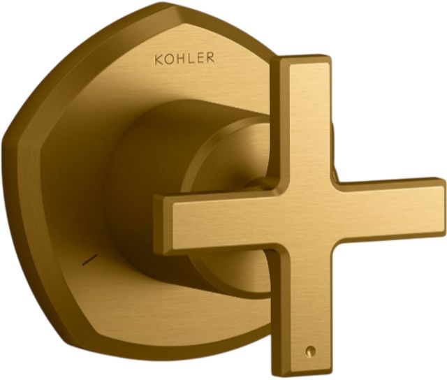 KOHLER® Occasion® MasterShower® Vibrant Brushed Moderne Brass Transfer Valve Trim with Cross Handle-0