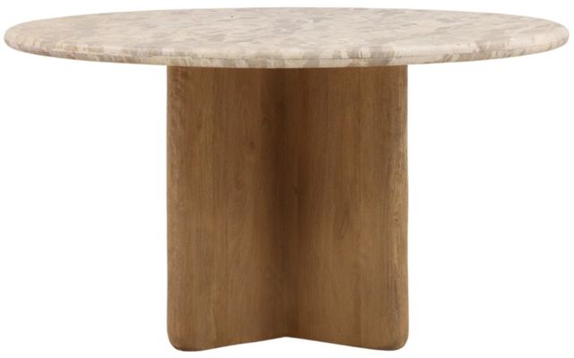 Dovetail Furniture Layna Beige Dining Table with Natural Base-0