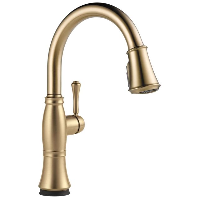 Delta Cassidy® Champagne Bronze Touch2O® Technology Kitchen Faucet with Touchless Technology-0