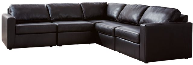 Signature Design by Ashley® ModMax II 5-Piece Black Curved  Sectional-0