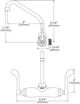 Elkay Chrome Foodservice 3-8" Adjustable Centers Wall Mount Faucet with 8" High Arc Spout and 4" Wristblade Handles-1