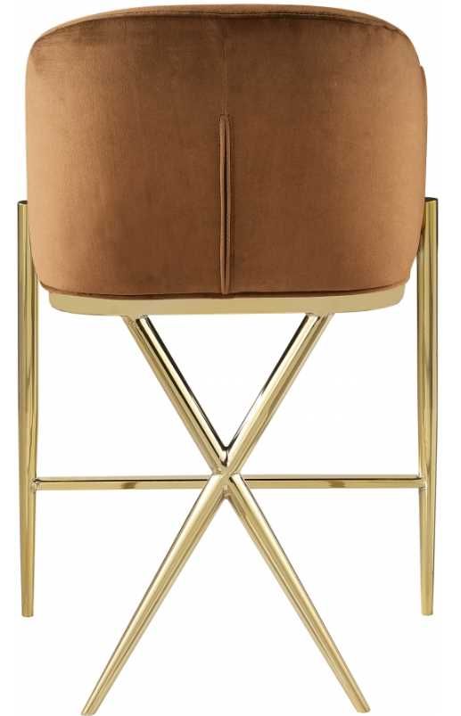 Meridian Furniture Xavier Saddle/Gold Velvet Counter Stool-3
