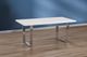 Titus Furniture T3360 High Gloss White Dining Table with Silver Base -1