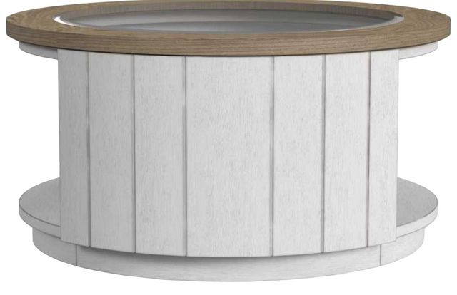 Flexsteel® Melody Gray/White Round Coffee Table with Casters-2