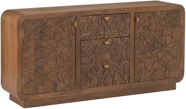 Jaipur Furniture Lumein Carved Brown Sideboard-0