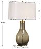 Uttermost® Shyla Dark Moss Glass Table Lamp with Brass Accents-3