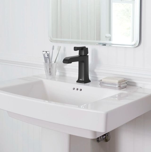 American Standard Townsend® S Matte Black Single Hole Single-Handle Bathroom Faucet with Lever Handle-1