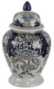 A & B Home Blue/Gold Bryn Ginger Jar-0