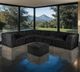 Furniture of America® Nappi Black Large L-Sectional with Ottoman-1