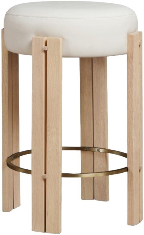 Meridian Furniture Harrison Cream/Natural Counter Stool-0